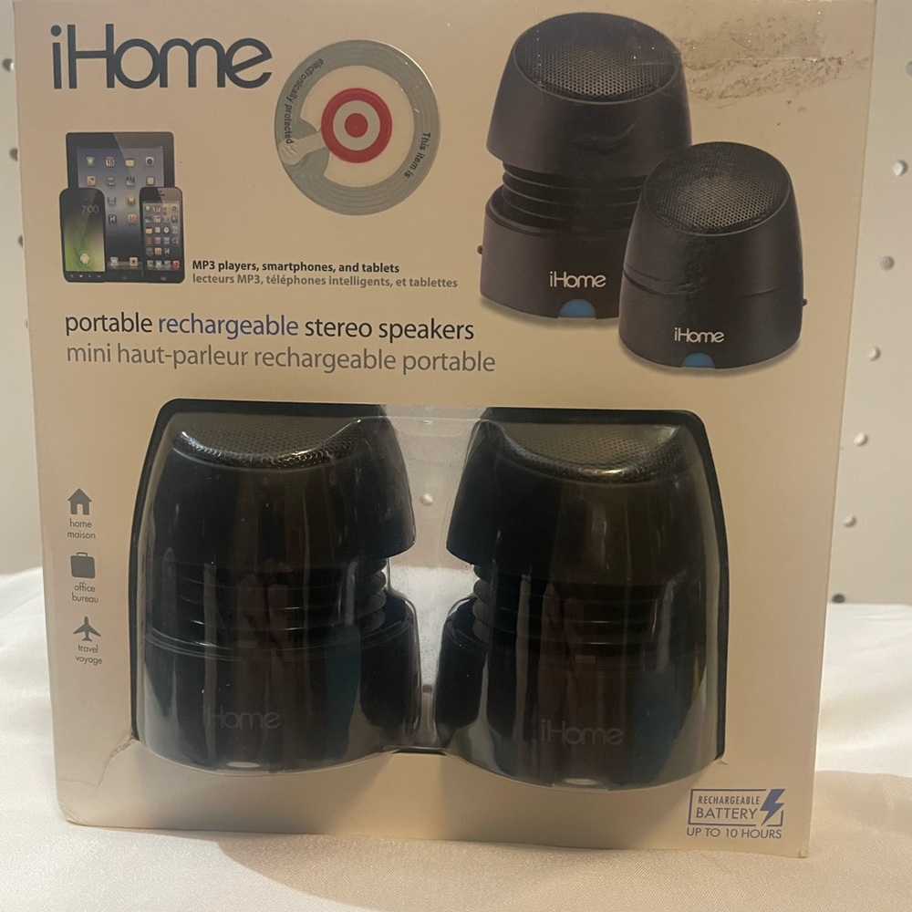 iHome Portable Rechargeable Stereo Speakers - Black